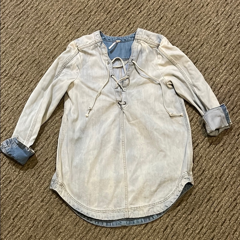 Free People Neopolitan Dreams Denim Tunic - Picture 2 of 5